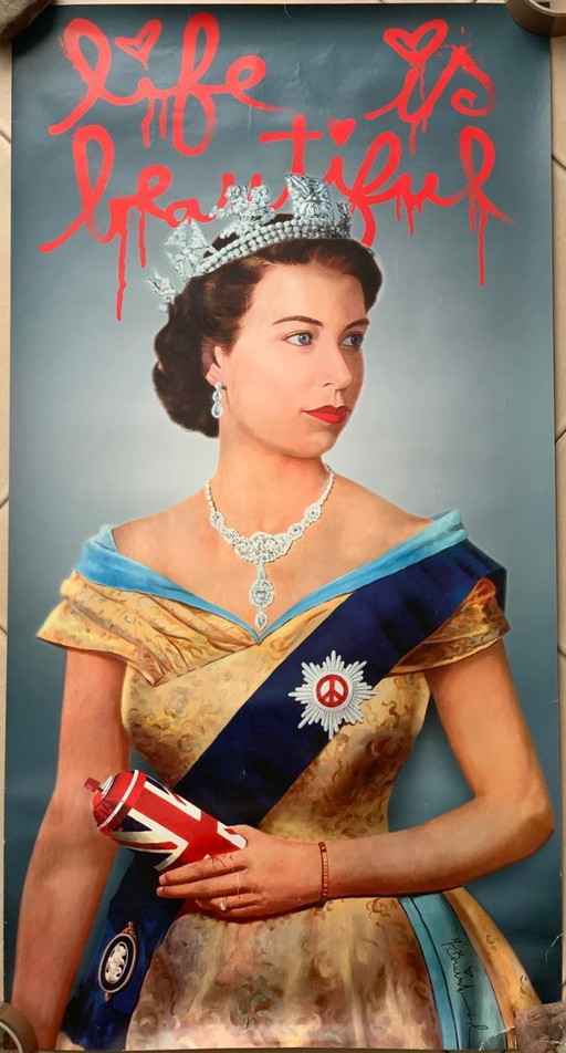 Mr Brainwash – La vida es bella – Reina Isabel II – Póster Offset 2012