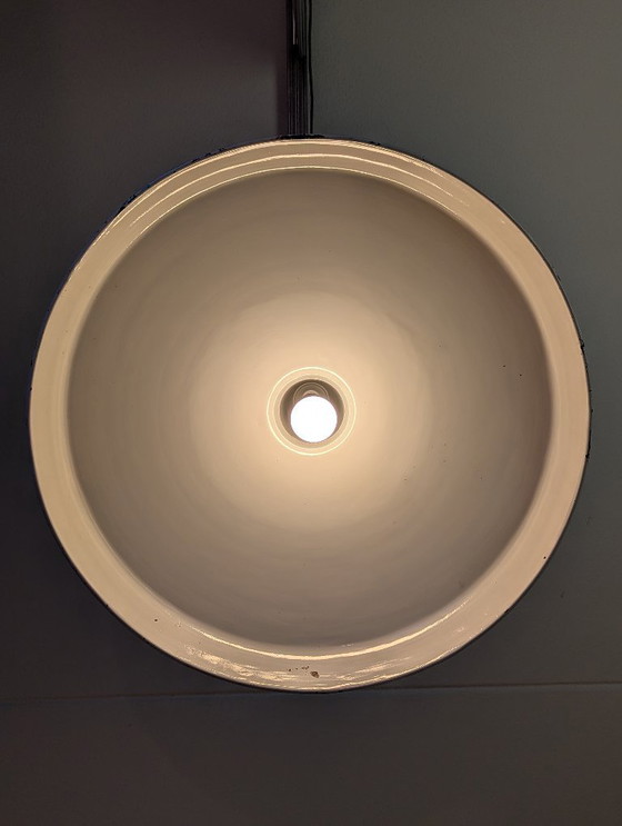 Image 1 of Vintage Industrial Enamel Pendant Lamp – Ø70cm (1950s/60s)