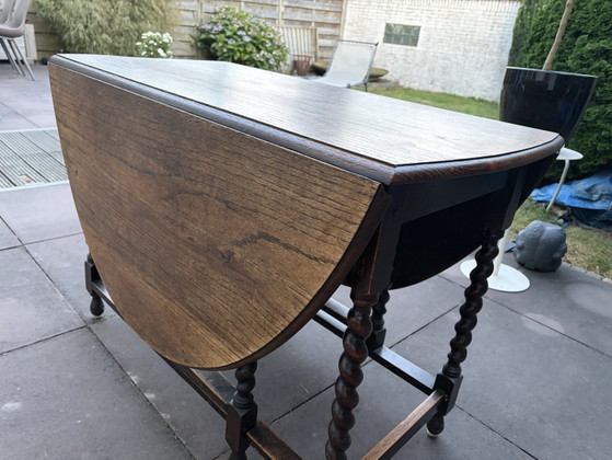 Antique Oak Gateleg Table with Turned Legs – Side tables, Wood (photo 3 of 5)