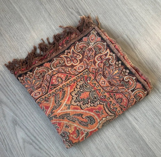 Image 1 of Kapstok doek kleed vintage art deco vintage Paisley patroon vloerkleed