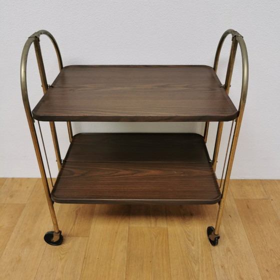 Image 1 of Carrello bar vintage pieghevole, carrello porta bevande, carrello portavivande