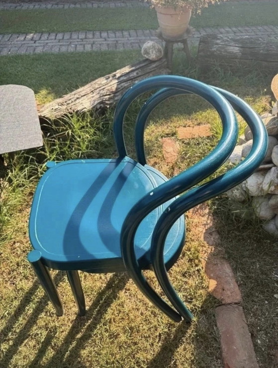 Pair of Moroso St. Mark Chairs by Martino Gamper, Ocean Blue, 2015, Chairs and lounge chairs, Wood (photo 10 of 14)