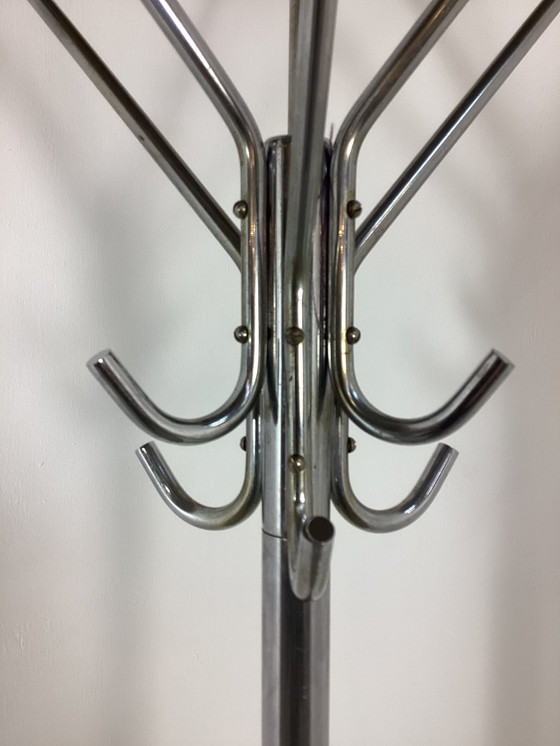 Image 1 of Vintage Fifties Chrome Coat Rack Modernist Industrial