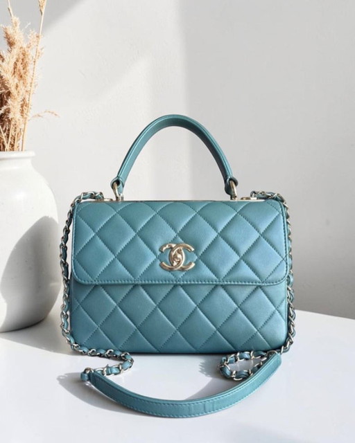 Chanel Trendy CC Small - Gewatteerd lamsleer, groen, goudkleurige hardware, serie 26