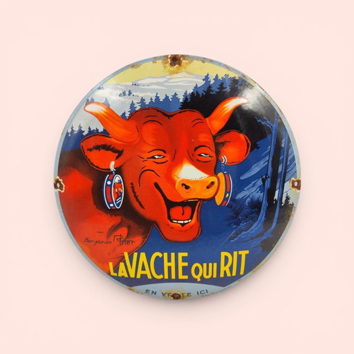 La Vache Qui Rit / Publicité plaque émaillée / Strasbourg