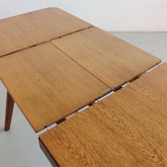 Image 1 of Extendable Dining Table, Mid-Century Modern, Czechoslovakia, Vintage 1960s 1970s, Completely Restored