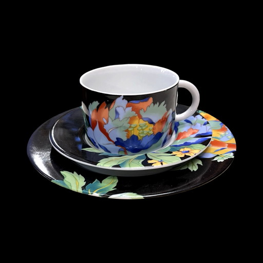 Trio, Hand-Painted Breakfast Set Artwerk Ysenburg, Germany 1990S