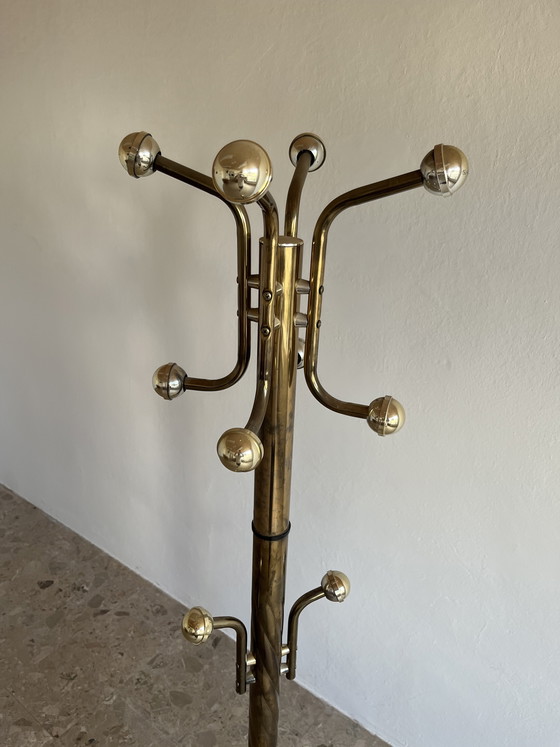 Image 1 of Appendiabiti da terra vintage italiano con base in marmo, anni '70