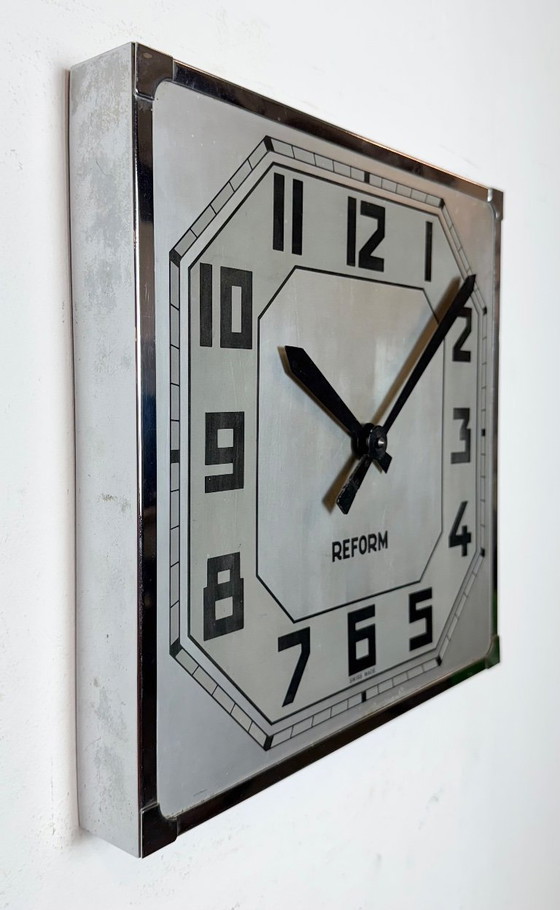 Image 1 of Vintage Swiss Square Wall Clock from Reform, 1950s
