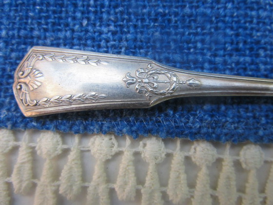 10 French Silver Plated "Metal Blanc" Small Forks Antique Art Nouveau (Ref. 080826) – Table accessories (photo 7 of 14)
