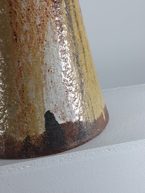 Image 1 of Lampada da terra o da tavolo vintage di metà secolo con base conica in ceramica.