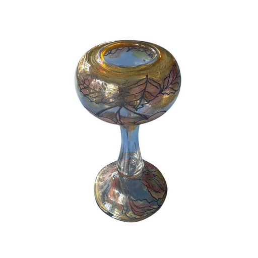 Vase en verre d'art signé - Vera Walther, vers 1980