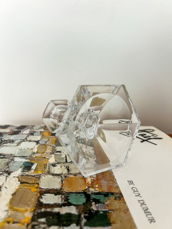 Image 1 of vintage crystal candlestick Austen Glass Art