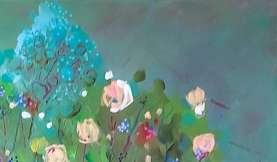 Image 1 of Peinture abstraite - Nature morte aux fleurs