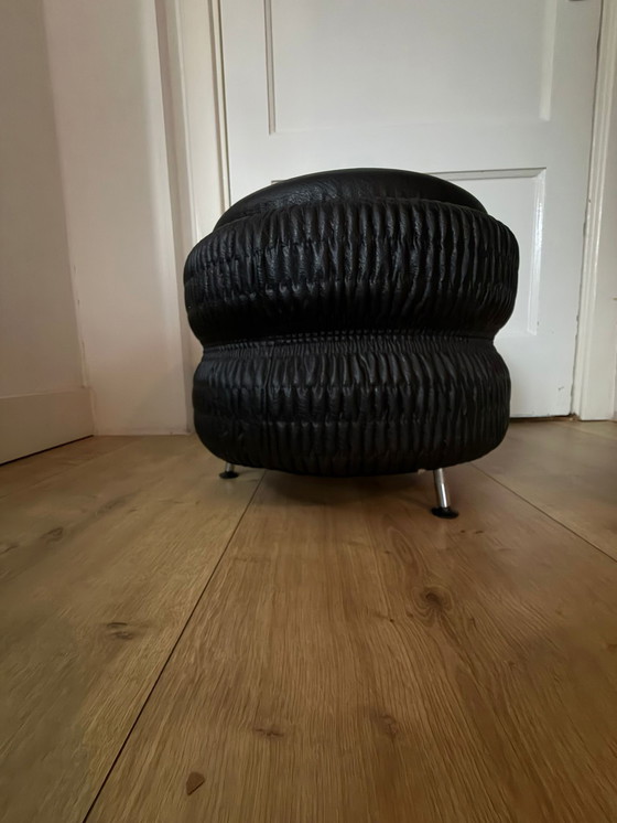 Image 1 of Vintage poef skai leer space age