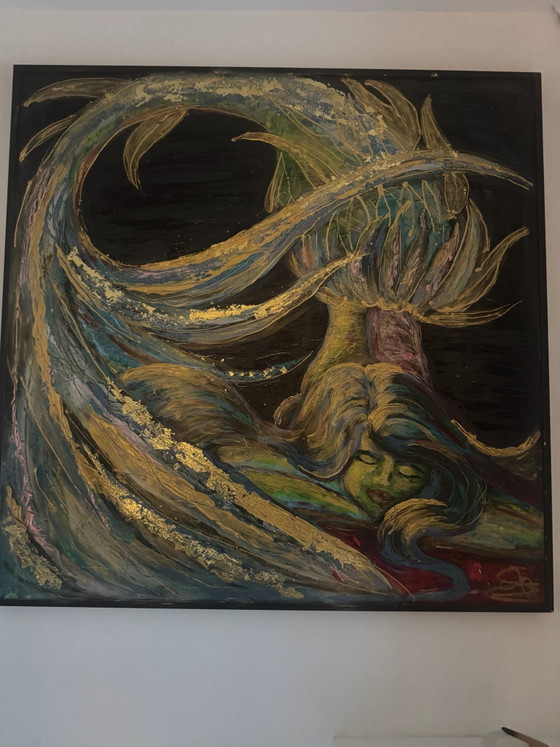 Mermaid painting – Art, Gold, Wood (photo 3 of 6)