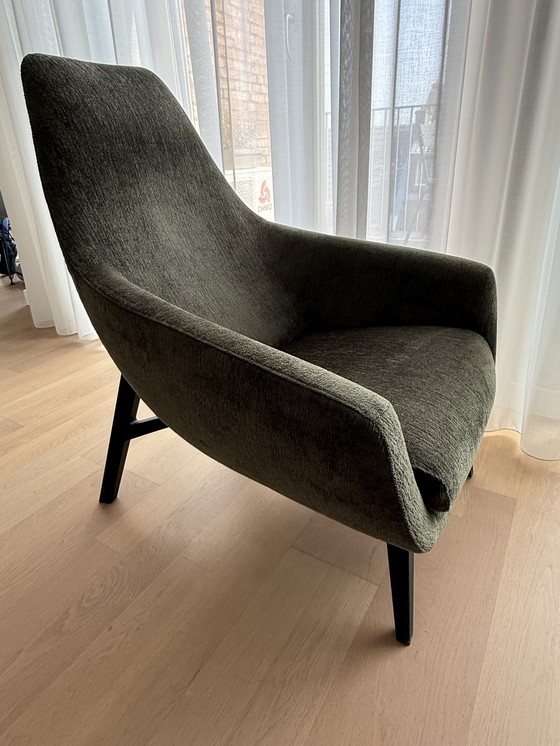 Image 1 of Montis, silla Enzo en tela bouclé/esponjosa verde musgo