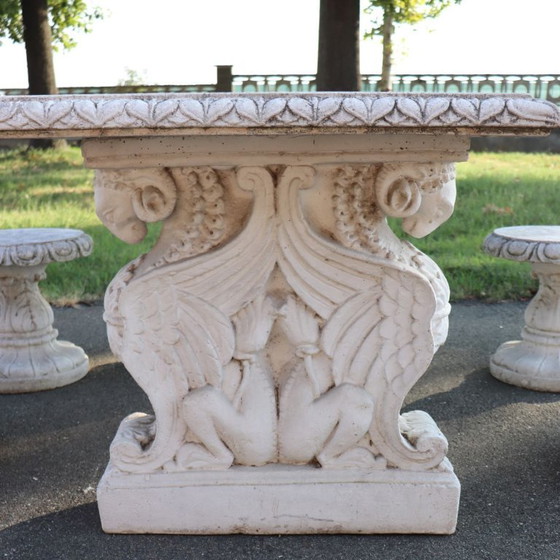 Tavolo da giardino e 4 sgabelli, Italia, inizio XX secolo – Set da giardino, Other (photo 12 of 15)