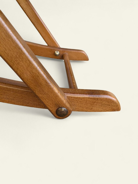 Image 1 of Poggiapiedi vintage degli anni '60 - poggiapiedi regolabile in altezza con rivestimento in tessuto verde chiaro