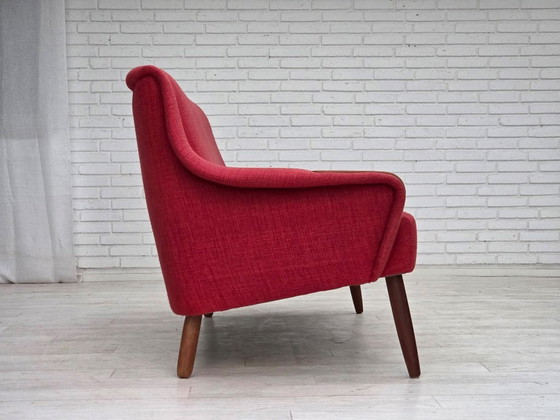 Image 1 of Dänisches 2-Sitzer-Sofa aus den 1970er Jahren, Möbelstoff, Teakholz.