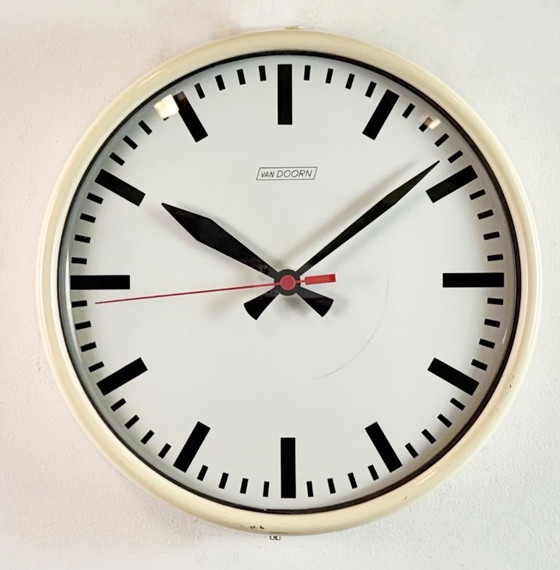 Image 1 of Vintage Beige School Wall Clock from Van Doorn, 1960s