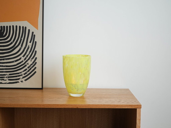 Image 1 of Lemon-coloured glass vase, Danish design, 1970s, made in Denmark
