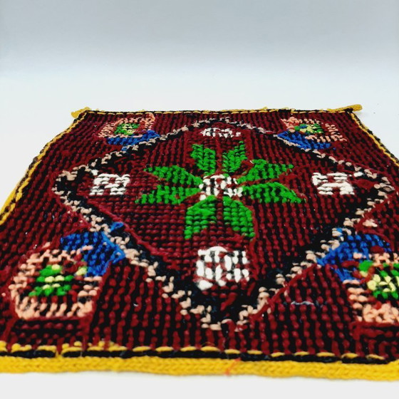 Image 1 of Vintage, hand-woven wool tapestry or small rug