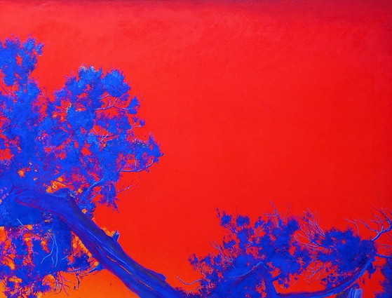 Pintura al óleo original, arte moderno, paisaje, cielo, testigo del tiempo. Puesta de sol. (photo 5 of 7)