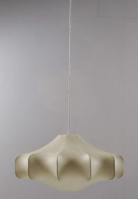 Image 1 of Mid-century Cocoon pendant lamp by Friedel Wauer for Goldkant Leuchten, Germany, 1970s.