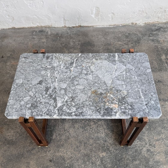 Image 1 of Mid-Century Modern Brass & Marble Coffee Table, 1960