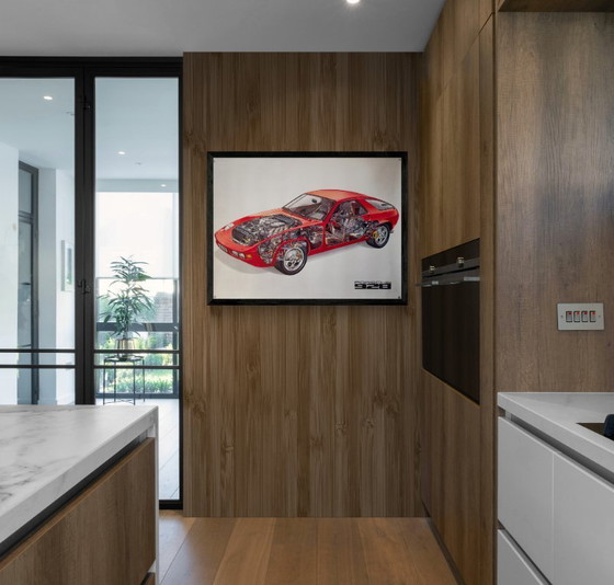 Image 1 of 🚗 Poster originale vintage della Porsche 928 in sezione - XL 76 × 102 cm