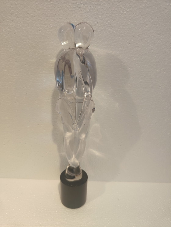 Image 1 of Renato Anatra eine hohe Glasskulptur: Zwei Liebende, Vetri Artistici, Murano, 1980