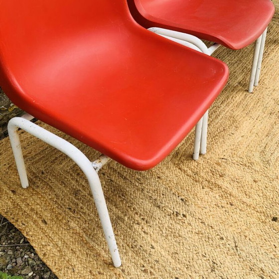 Image 1 of Set of 4 red europa chairs