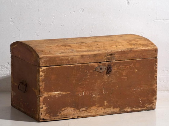 Baule antico patina marrone (c.1920) #49 – Armadi contenitori, Rustic (photo 2 of 33)