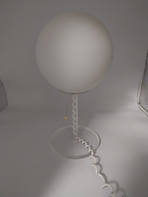 1 x Harco Loor tafellamp in glas en perspex 1980's