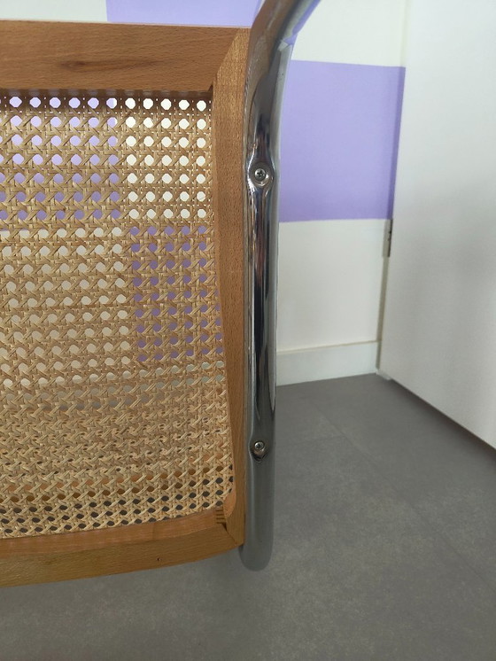 Image 1 of Ensemble de 2 chaises B32 de Marcel Breuer, piètement traîneau chromé