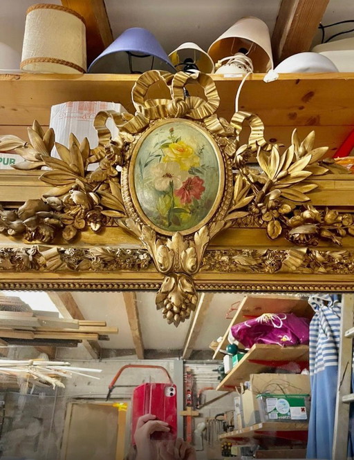 Gigantische Antieke Franse Spiegel - 220H x 115B