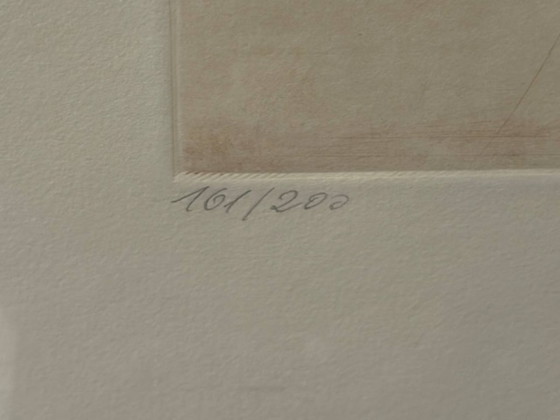 Image 1 of Lithografie Clown / Harlekijn van A. Hürlimann, beperkte oplage, jaren 70