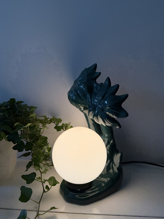 Lampe palmier avec globe blanc – Ceramic (photo 6 of 7)