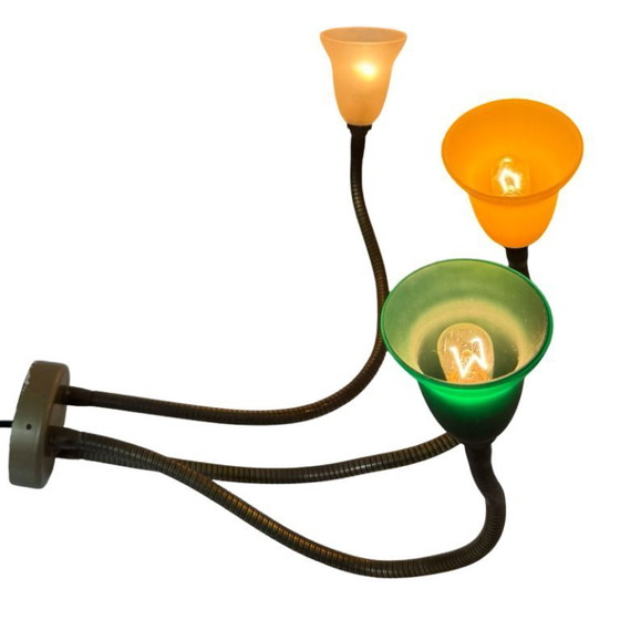 Image 1 of Rob Nollet - Deja Vu Nijmegen - Wandlamp - Goosneck (Triple) - Glazen kappen, Nederlands ontwerp