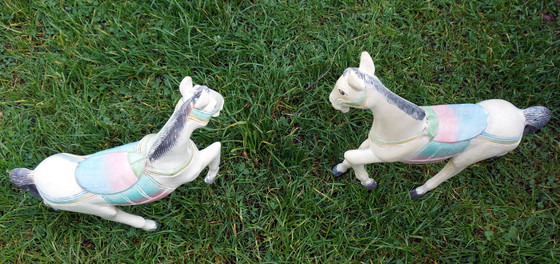 Image 1 of 2 Decoratieve Houten Paarden