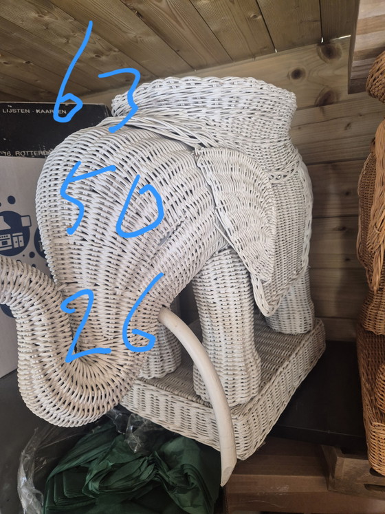 Image 1 of Vintage wicker elephant