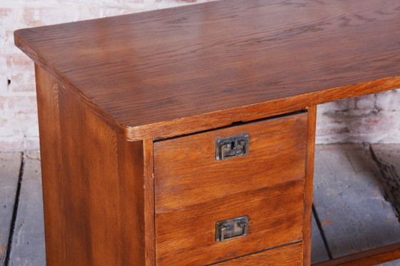 Restored Art Deco Writing Desk, J. Halabala, UP Zavody, Oak, Beech, Czech, 1930s – Jindřich Halabala, Wood (photo 7 of 12)