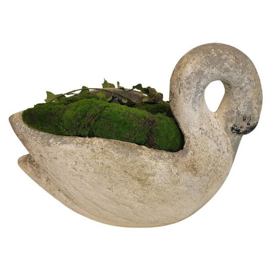 Image 1 of Paire de jardinières, cygnes, béton, début du XXe siècle – France
