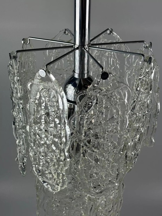 Image 1 of 60s 70s kroonluchter Kroonluchter "Ragnatela" Murano glas Space Age