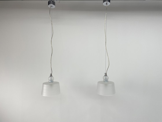 Image 1 of 2 lampade a sospensione in vetro di Murano Acquatinta (finitura satinata)