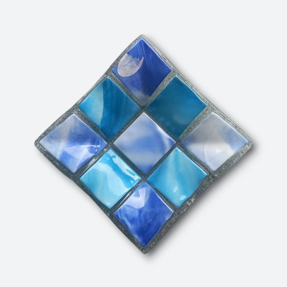 Image 1 of Vintage Murano handmade studio glass object - fused mosaic design