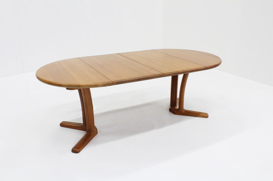 Image 1 of Vintage Danish Round Extendable Dining Table Solid Teak