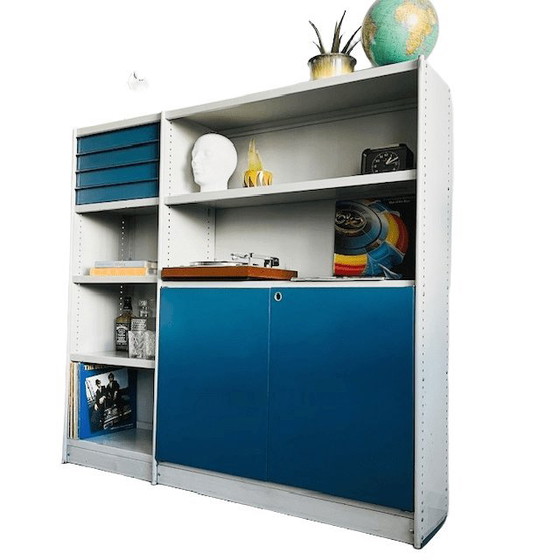 Image 1 of Bibliothèque industrielle vintage Stabilux Friso Kramer Ahrend de Cirkel 1950