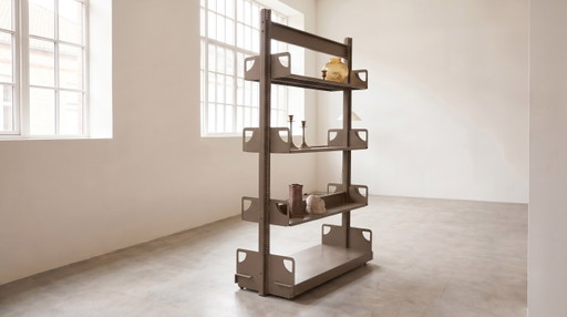 Étagère vintage à rebords Vago, design industriel milieu du siècle